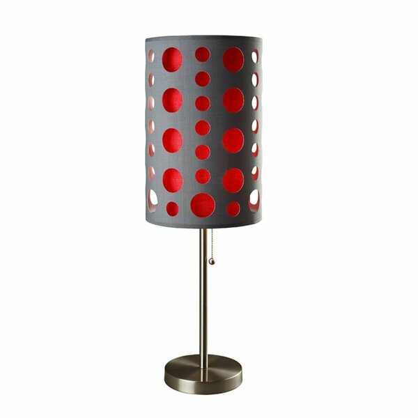 Yhior 33 in. Modern Retro Grey-red Table Lamp - Grey-Red - 16 x 16 x 33 in. YH3673464